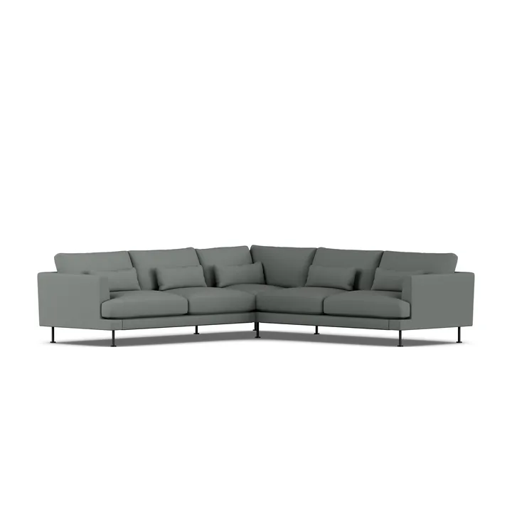 Bredhult sofa - Caleido Grey 1240-svart stål, hjørnesofa F - 1898