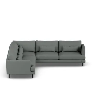 Bredhult sofa - Caleido Grey 1240-svart stål, hjørnesofa F - 1898