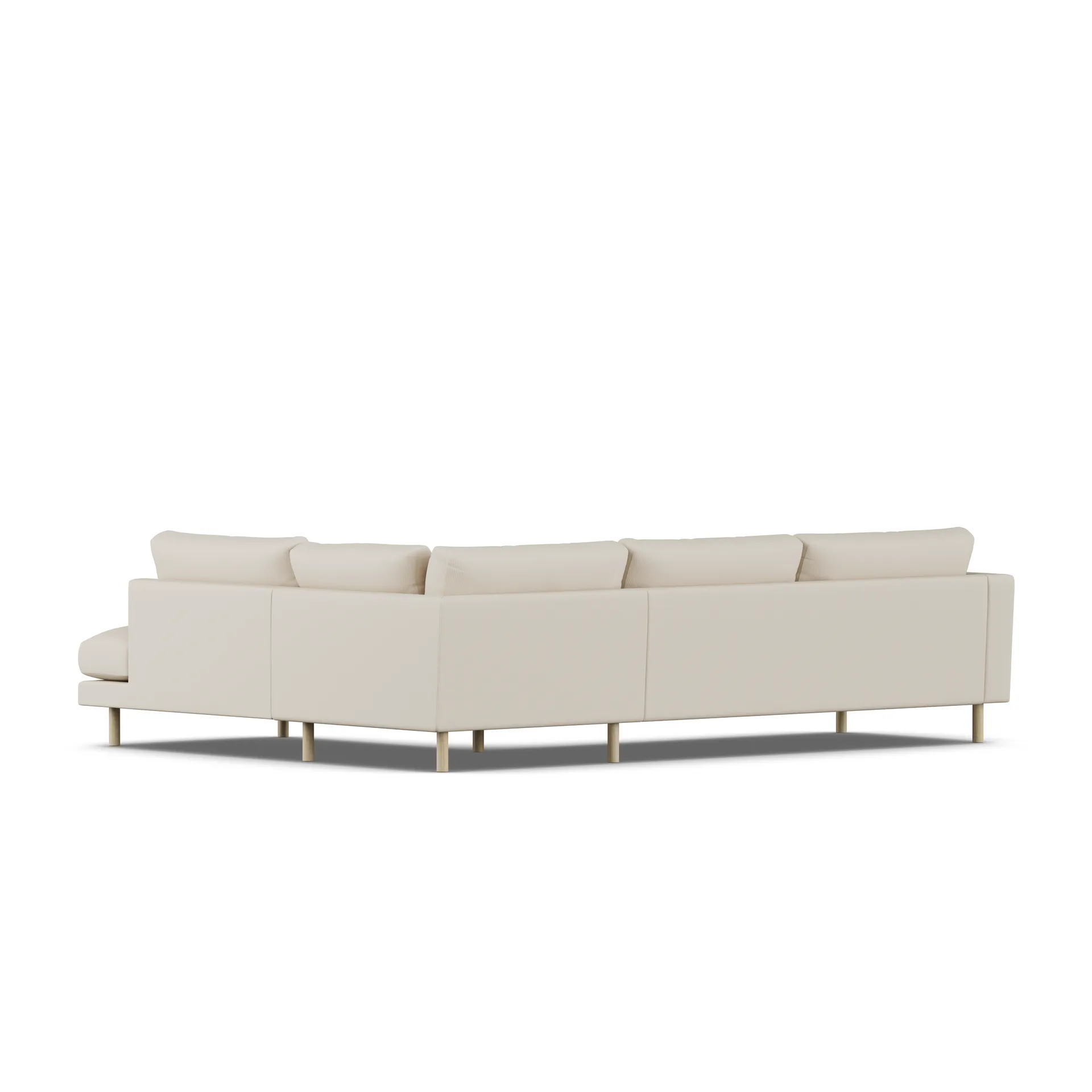 Bredhult sofa, Jump Beige 1956-hvitoljet eik, 3-seters A1 1898