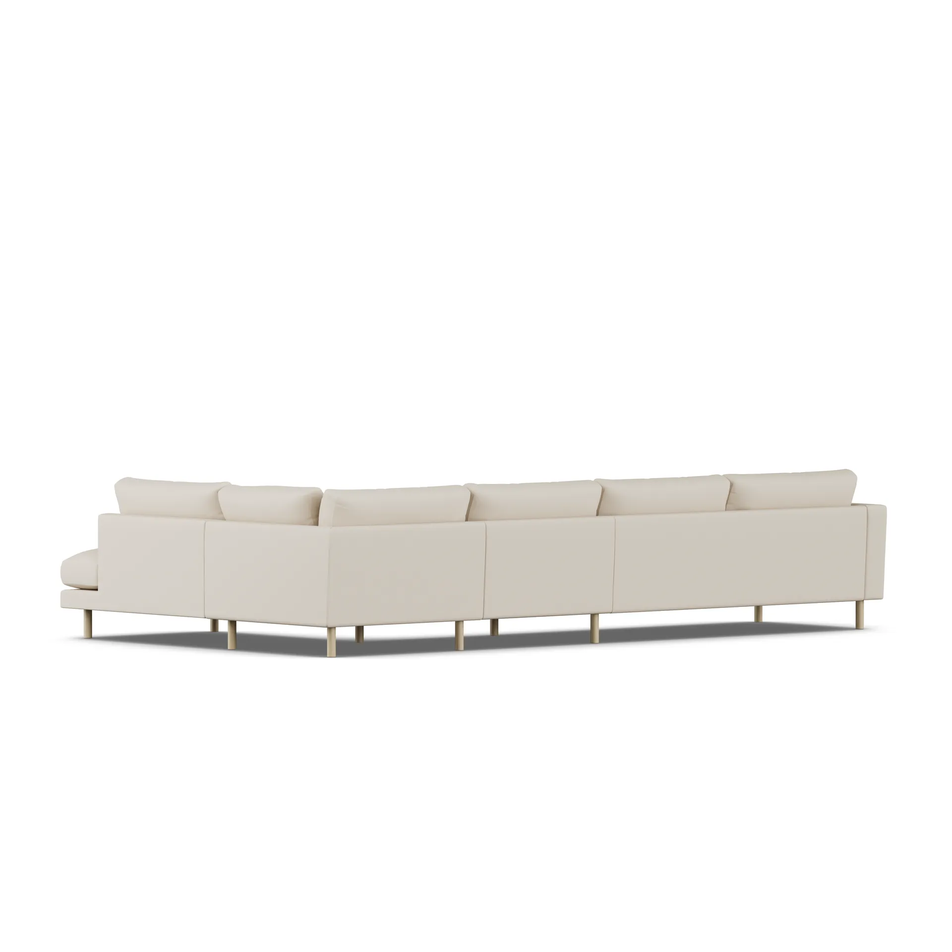 Bredhult sofa, Jump Beige 1956-hvitoljet eik, 4-seters B1 1898