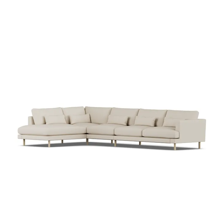 Bredhult sofa - Jump Beige 1956-hvitoljet eik, 4-seters B2 - 1898