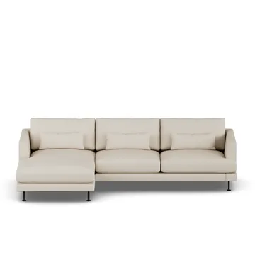 Bredhult sofa - Jump Beige 1956-svart stål, 2,5-seters C2 - 1898
