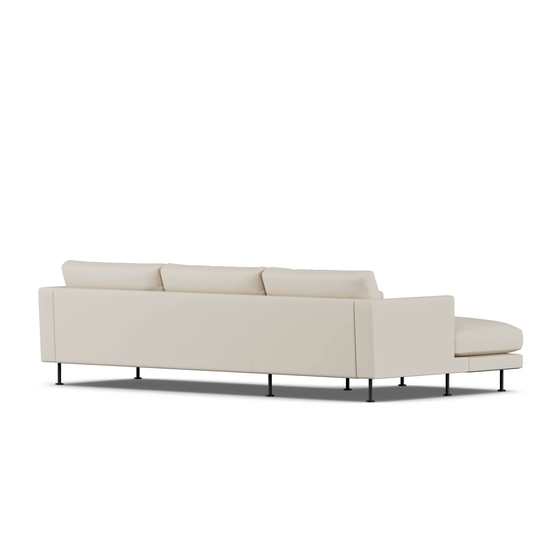 Bredhult sofa, Jump Beige 1956-svart stål, 2,5-seters C2 1898