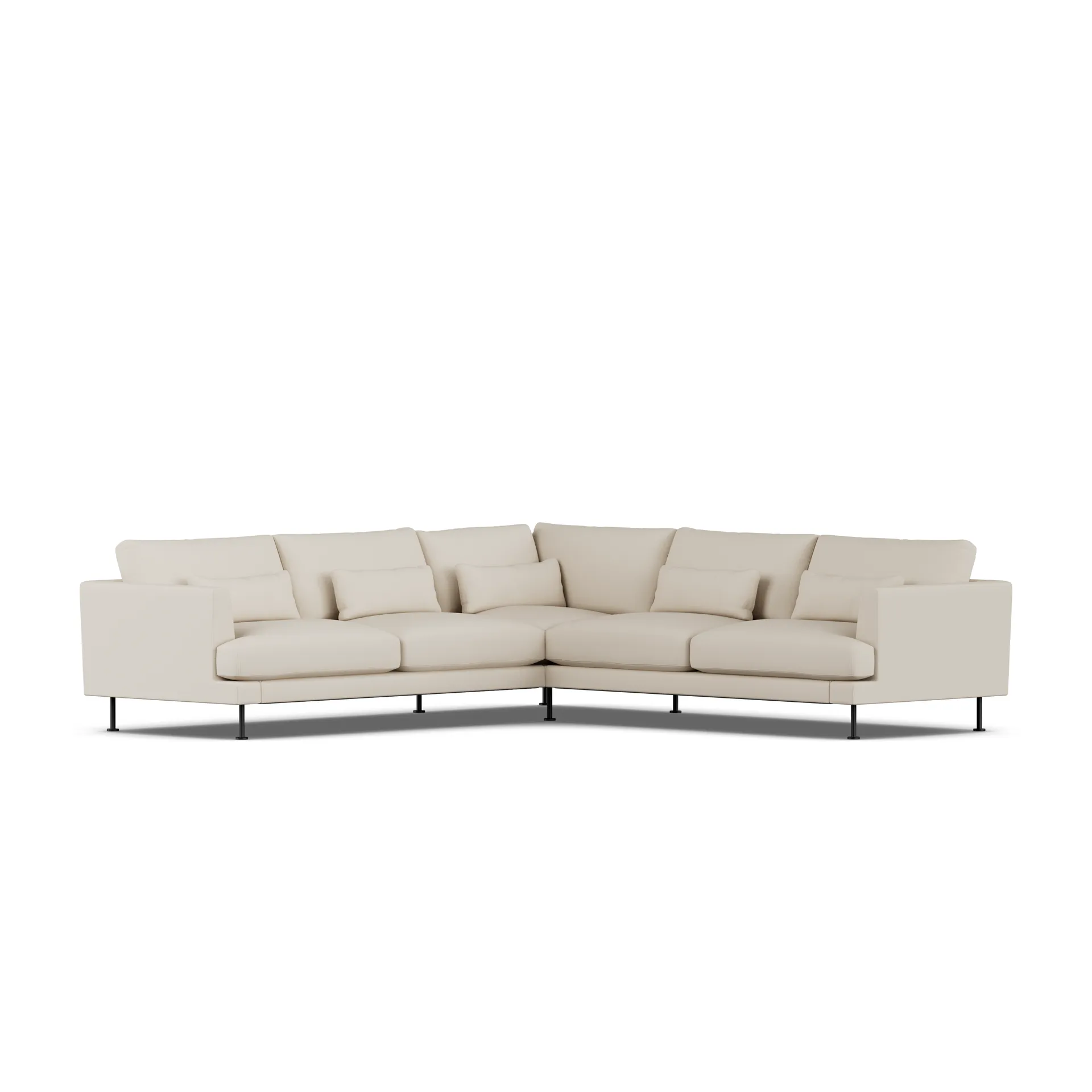 Bredhult sofa, Jump Beige 1956-svart stål, hjørnesofa F 1898