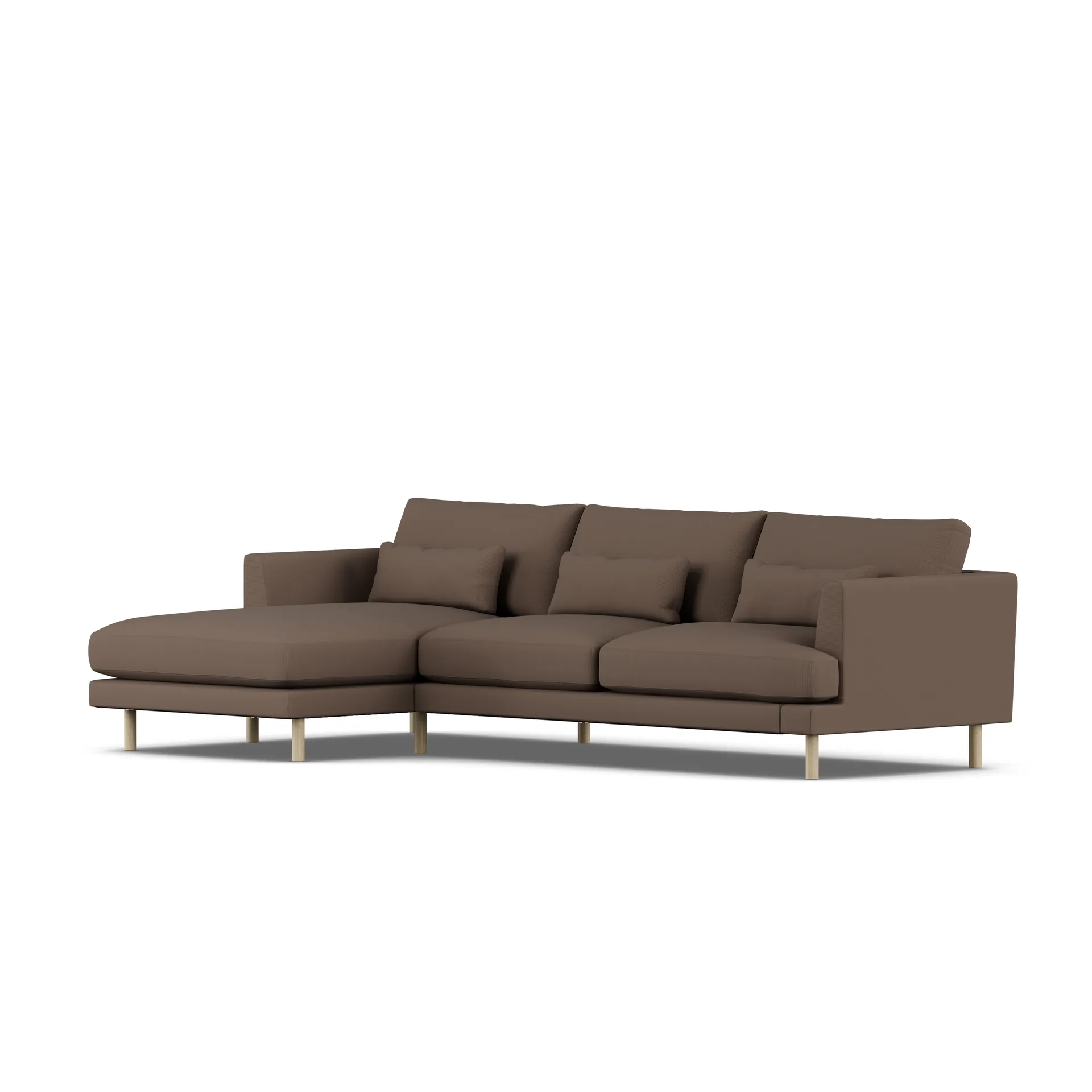Bredhult sofa, Jump Brown 1955-hvitoljet eik, 2,5-seters C2 1898