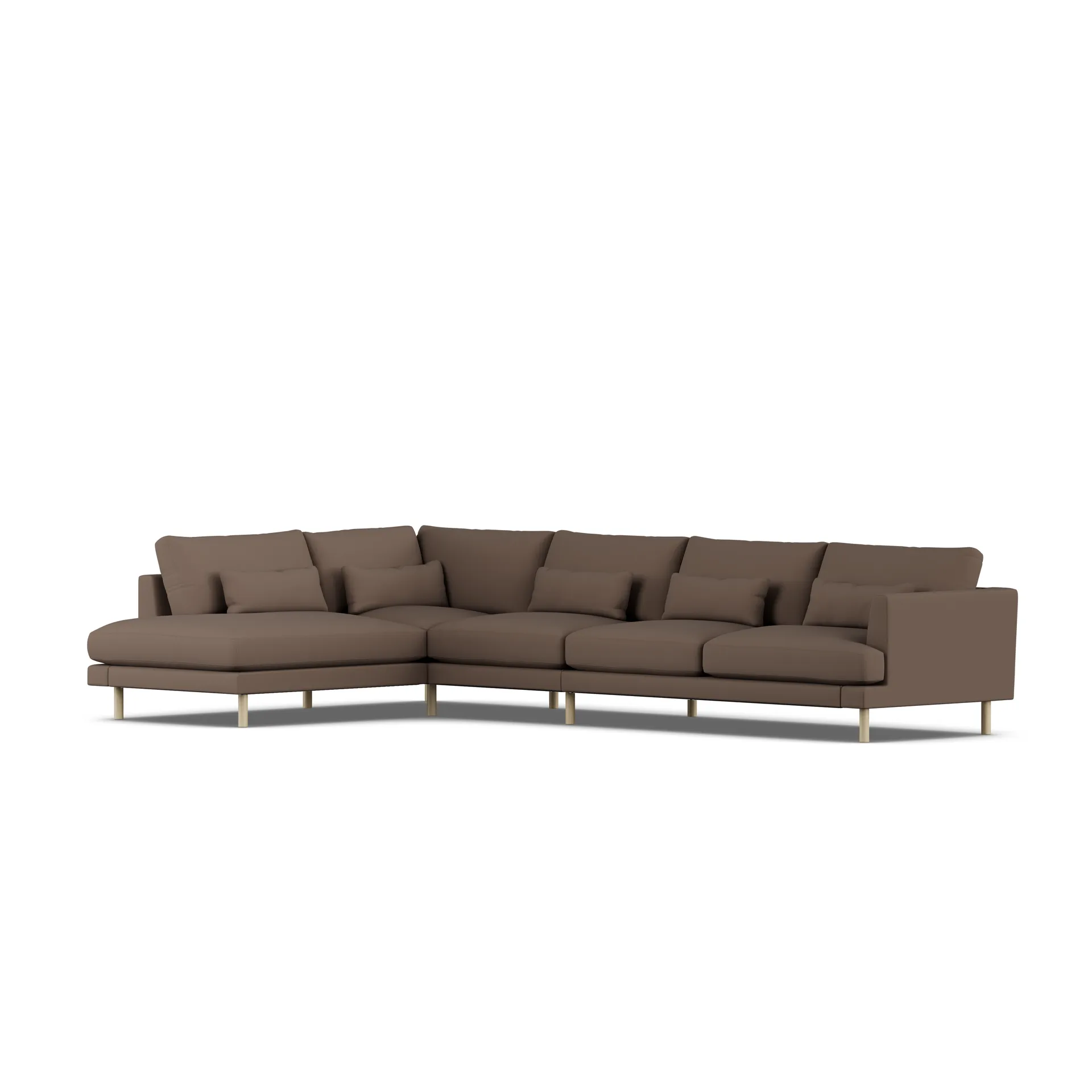 Bredhult sofa, Jump Brown 1955-hvitoljet eik, 4-seters B2 1898