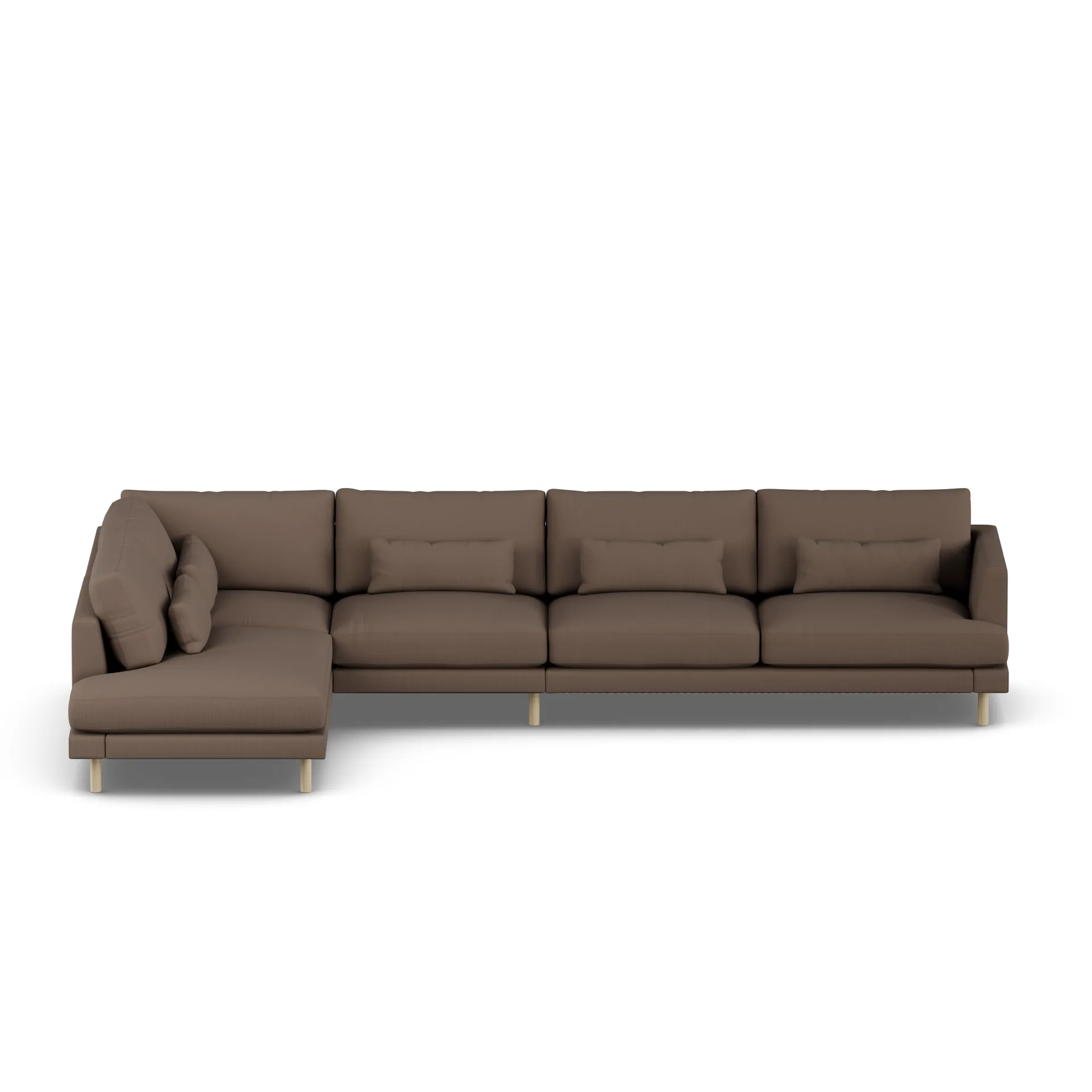 Bredhult sofa, Jump Brown 1955-hvitoljet eik, 4-seters B2 1898