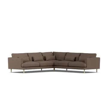 Bredhult sofa - Jump Brown 1955-hvitoljet eik, hjørnesofa F - 1898