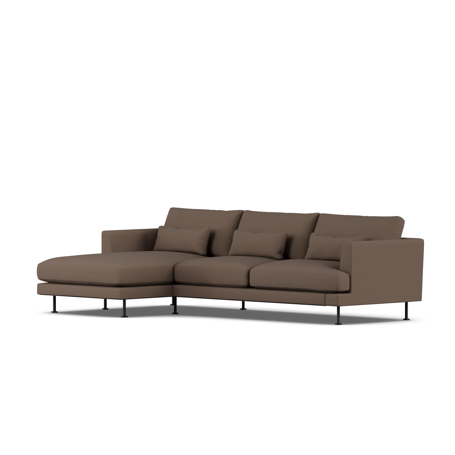 Bredhult sofa, Jump Brown 1955-svart stål, 2,5-seters C2 1898
