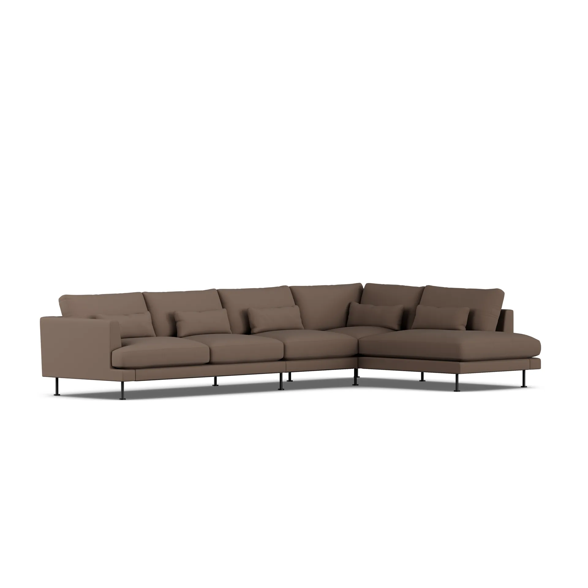 Bredhult sofa, Jump Brown 1955-svart stål, 4-seters B1 1898