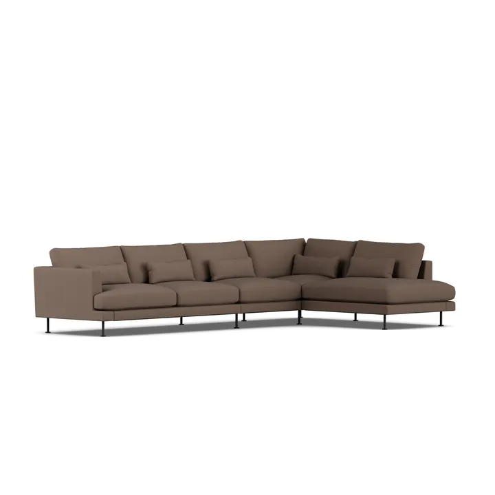 Bredhult sofa - Jump Brown 1955-svart stål, 4-seters B1 - 1898