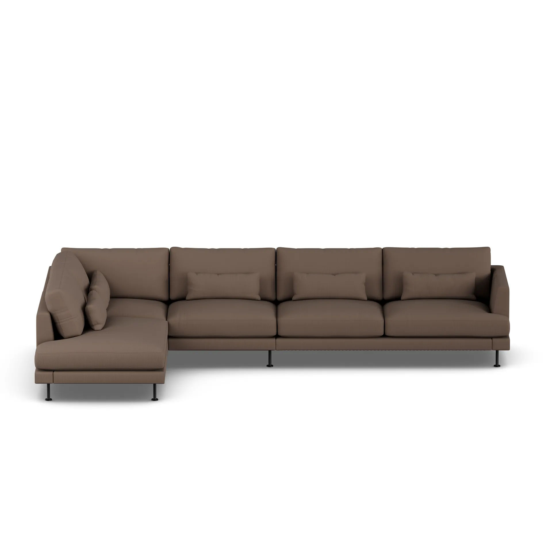 Bredhult sofa, Jump Brown 1955-svart stål, 4-seters B2 1898