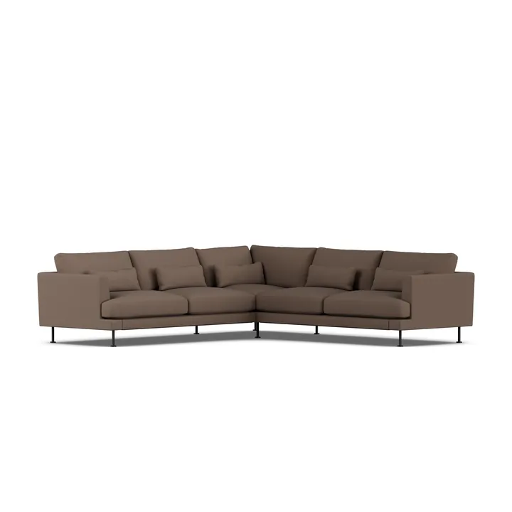 Bredhult sofa - Jump Brown 1955-svart stål, hjørnesofa F - 1898