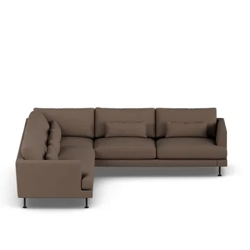 Bredhult sofa - Jump Brown 1955-svart stål, hjørnesofa F - 1898