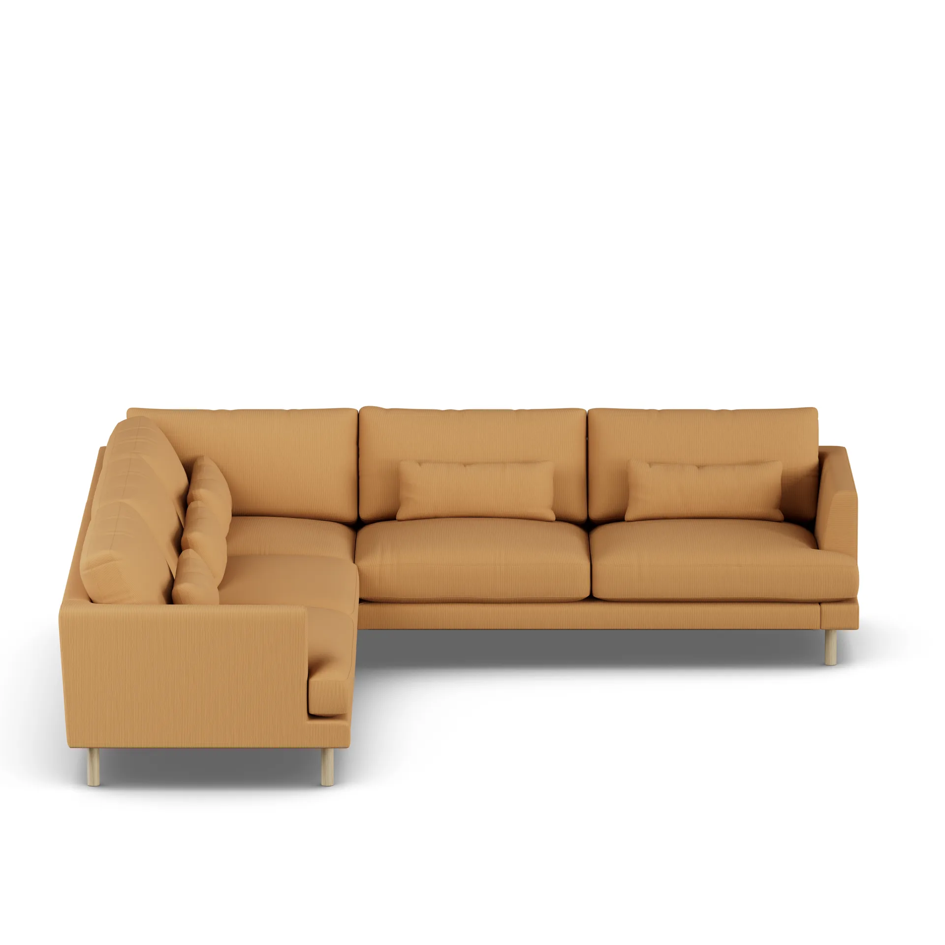Bredhult sofa, Jump Honey 1959-hvitoljet eik, hjørnesofa F 1898