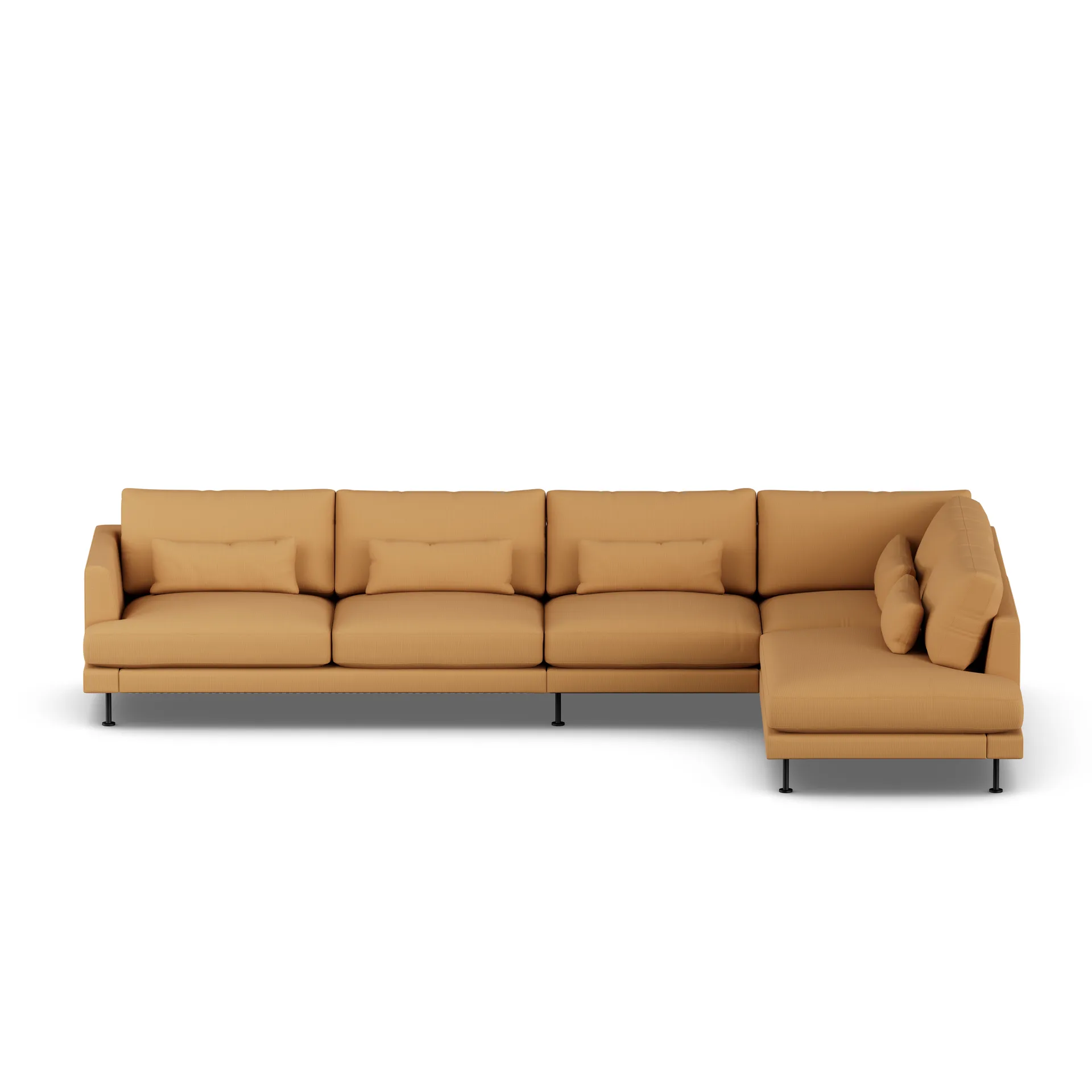 Bredhult sofa, Jump Honey 1959-svart stål, 4-seters B1 1898