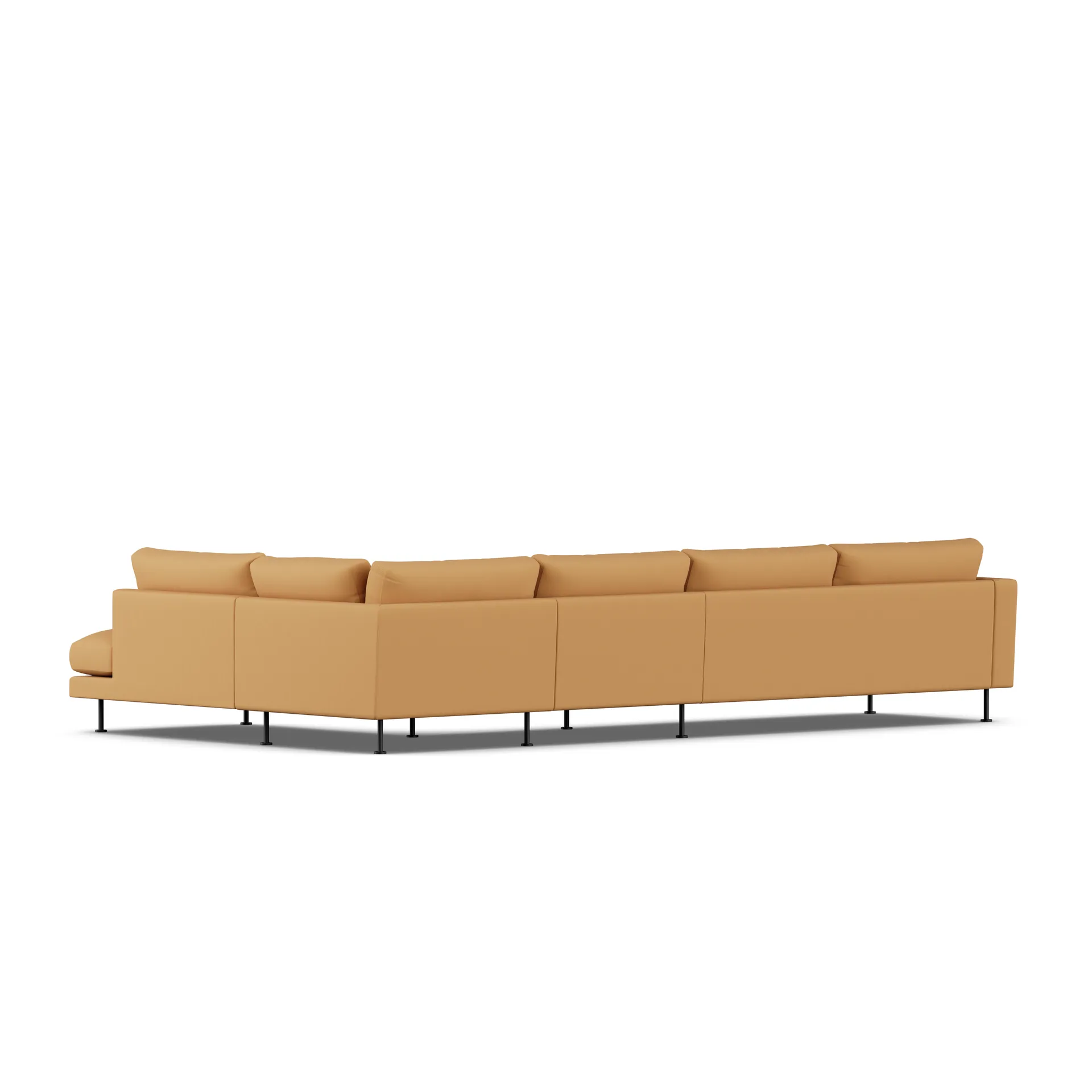 Bredhult sofa, Jump Honey 1959-svart stål, 4-seters B1 1898