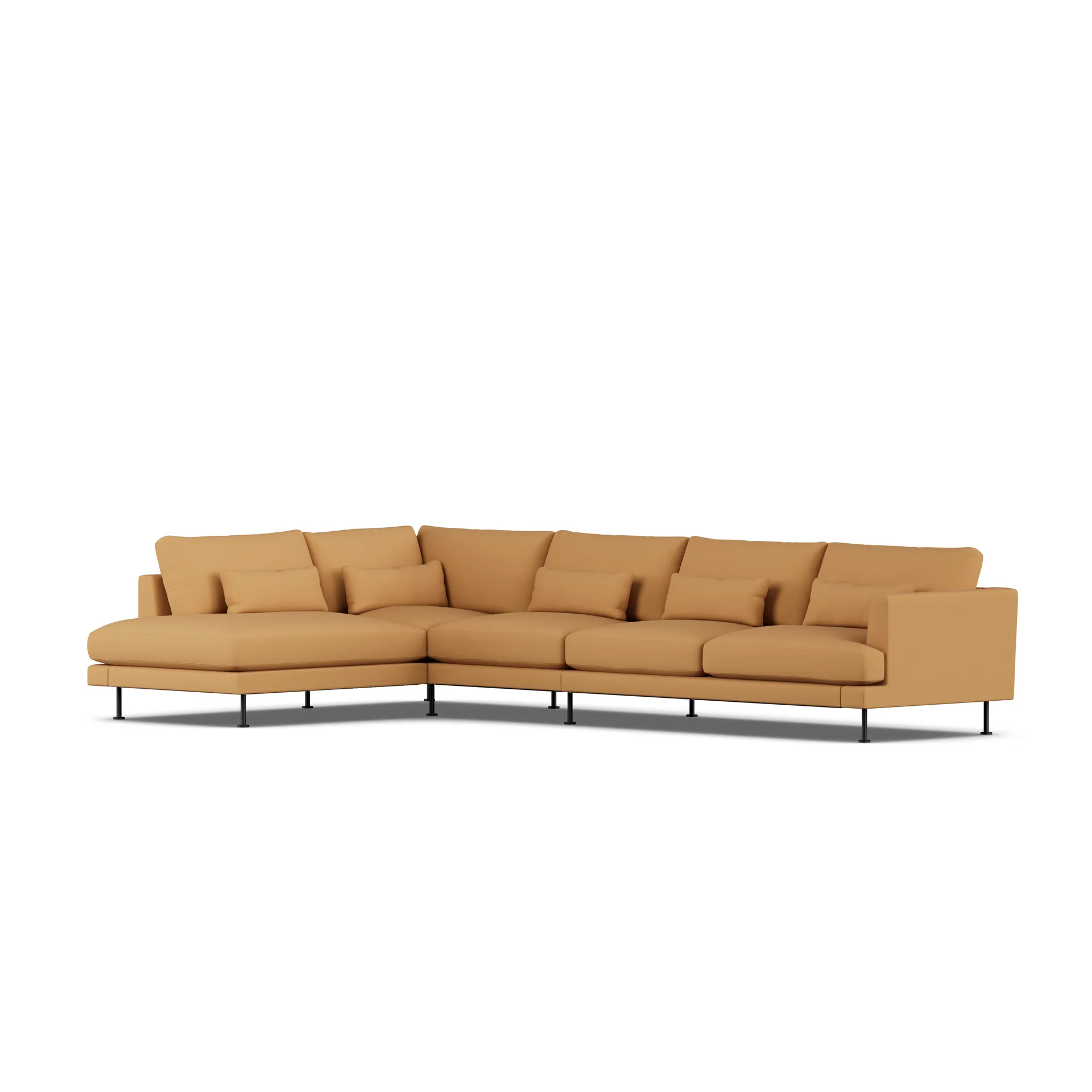 Bredhult sofa, Jump Honey 1959-svart stål, 4-seters B2 1898