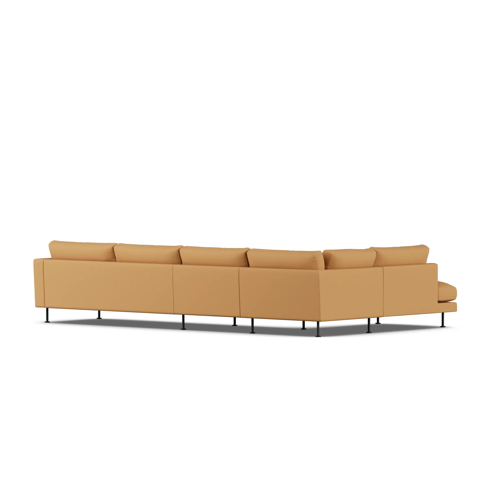 Bredhult sofa, Jump Honey 1959-svart stål, 4-seters B2 1898