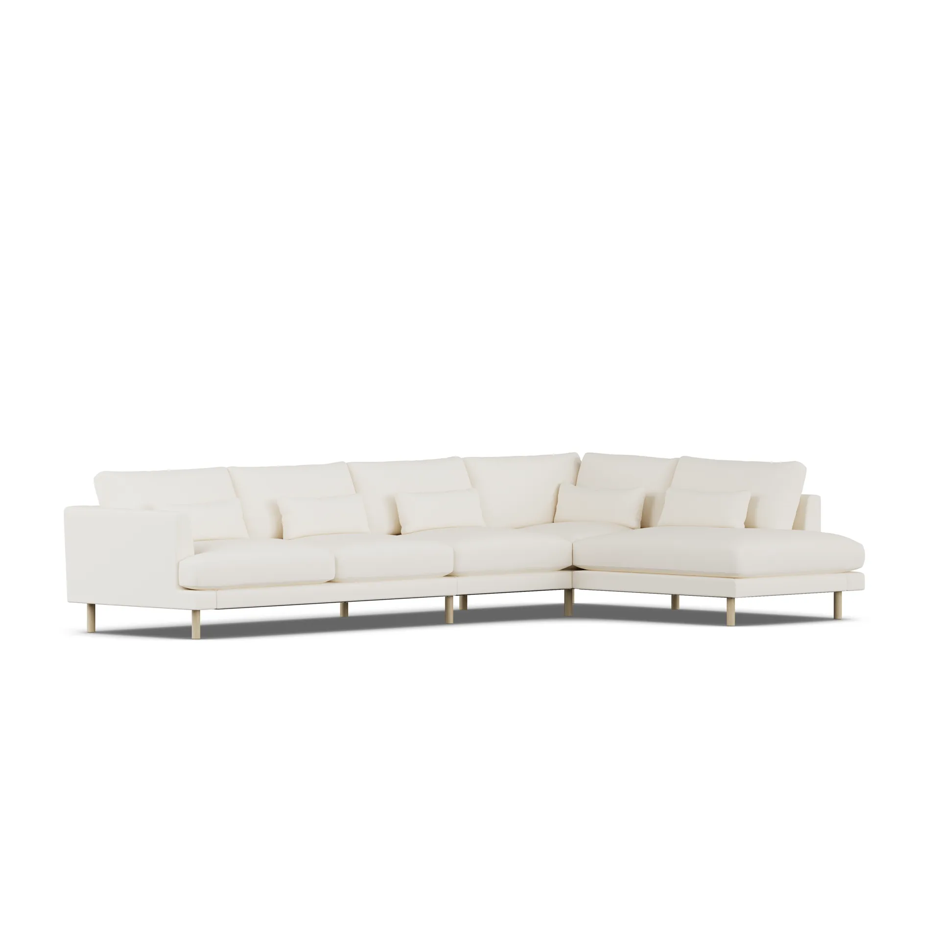 Bredhult sofa, Jump Off White 1954-hvitoljet eik, 4-seters B1 1898