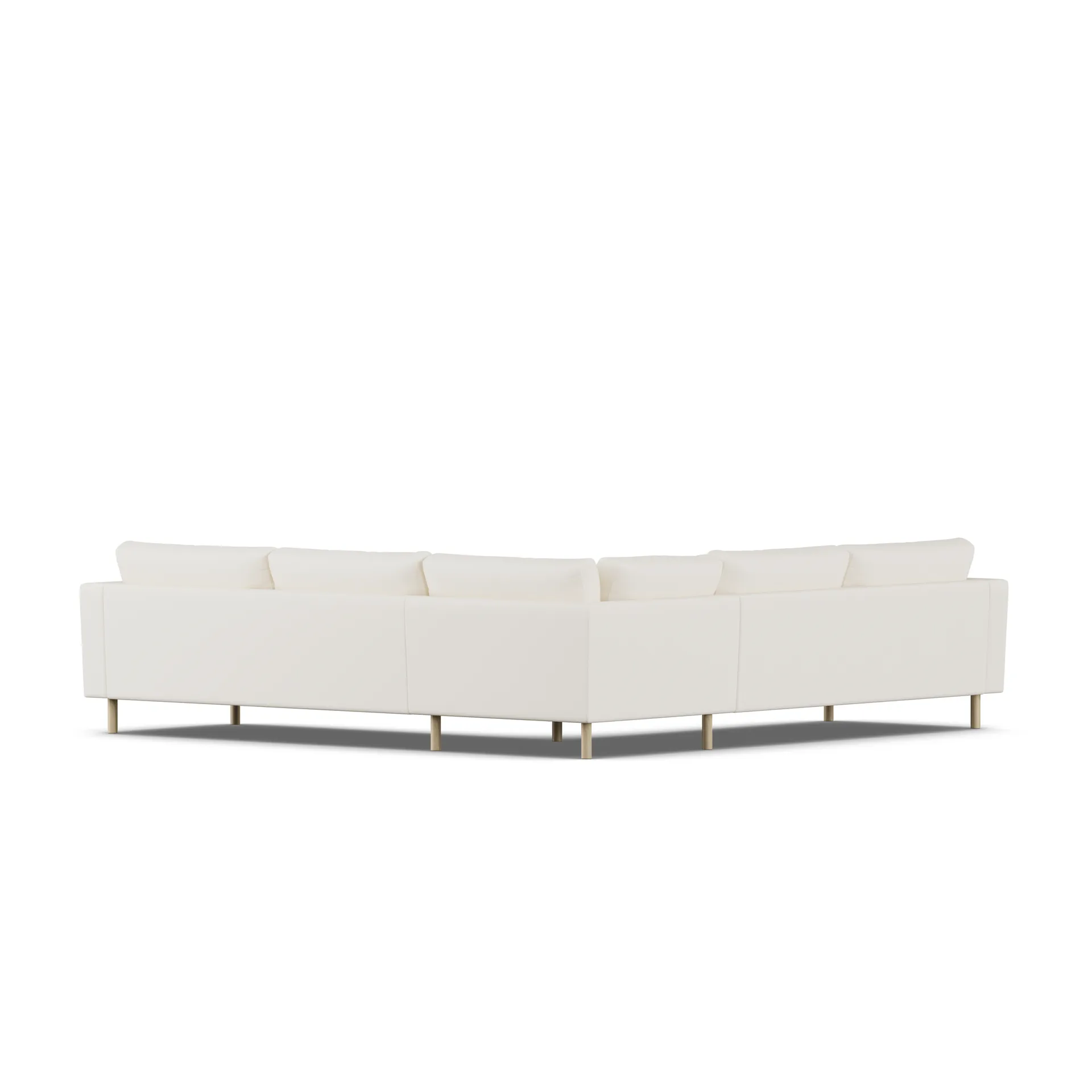 Bredhult sofa, Jump Off White 1954-hvitoljet eik, hjørnesofa F 1898