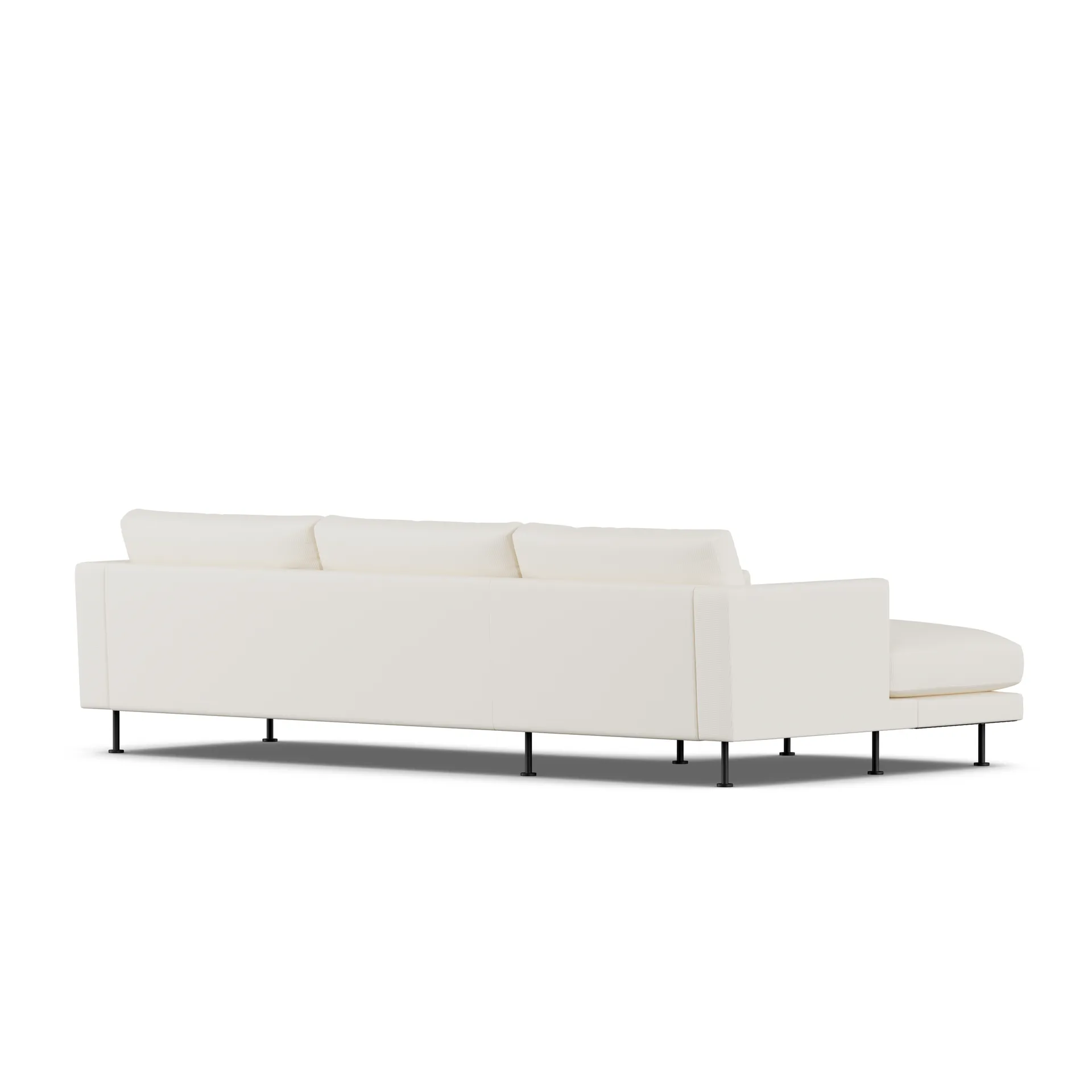 Bredhult sofa, Jump Off White 1954-svart stål, 2,5-seters C2 1898