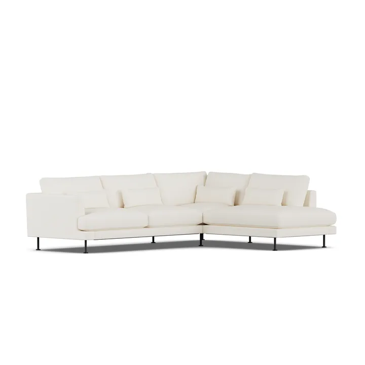 Bredhult sofa - Jump Off White 1954-svart stål, 3-seters A1 - 1898