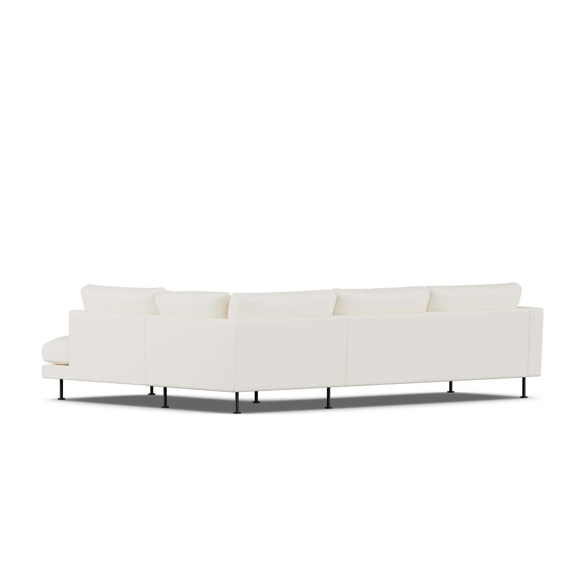 Bredhult sofa, Jump Off White 1954-svart stål, 3-seters A1 1898