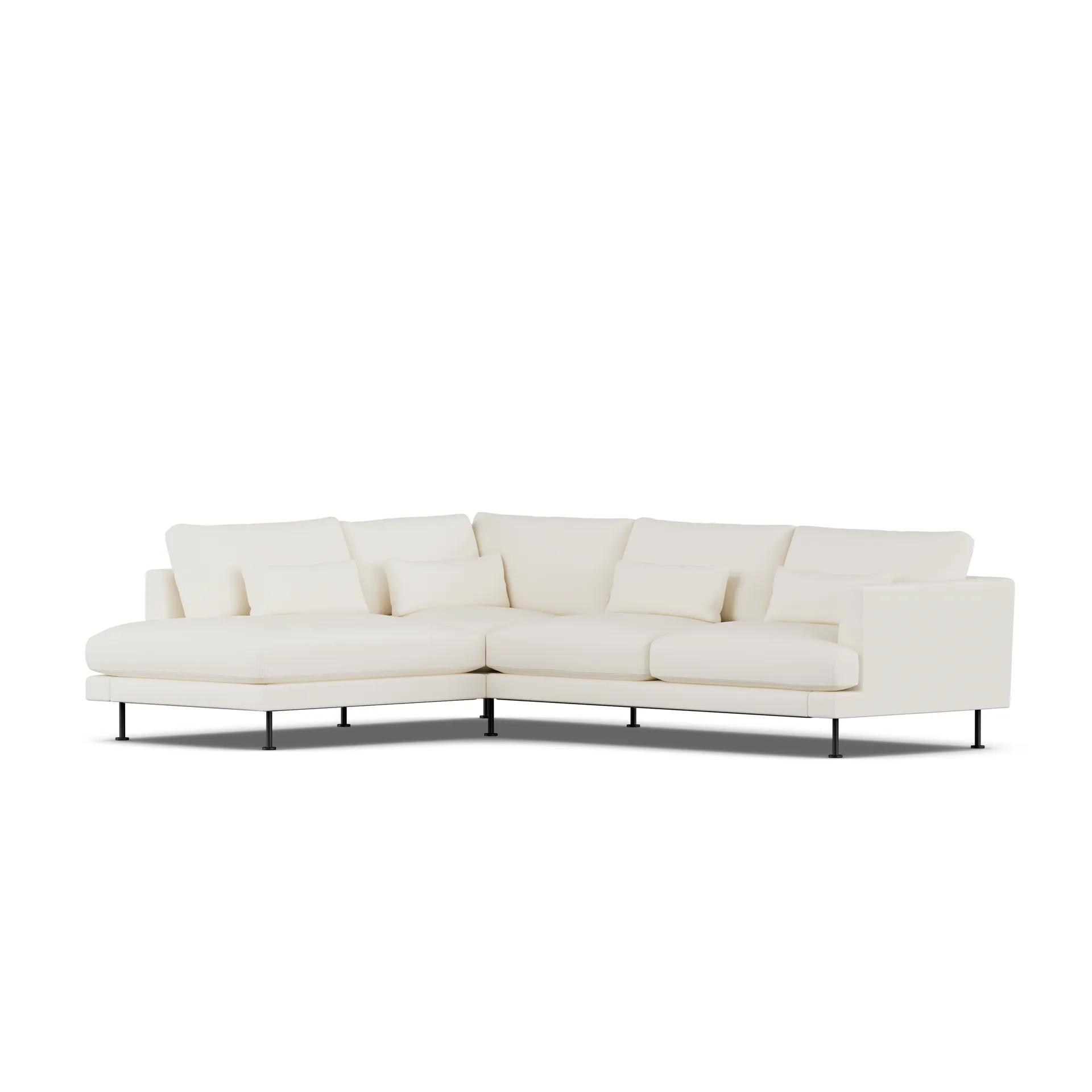 Bredhult sofa, Jump Off White 1954-svart stål, 3-seters A2 1898