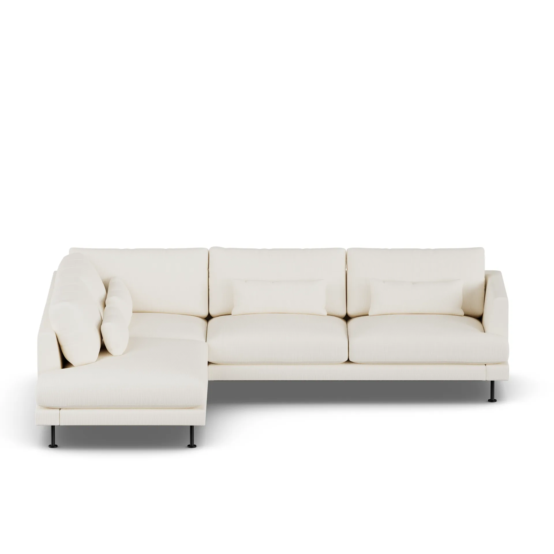 Bredhult sofa, Jump Off White 1954-svart stål, 3-seters A2 1898
