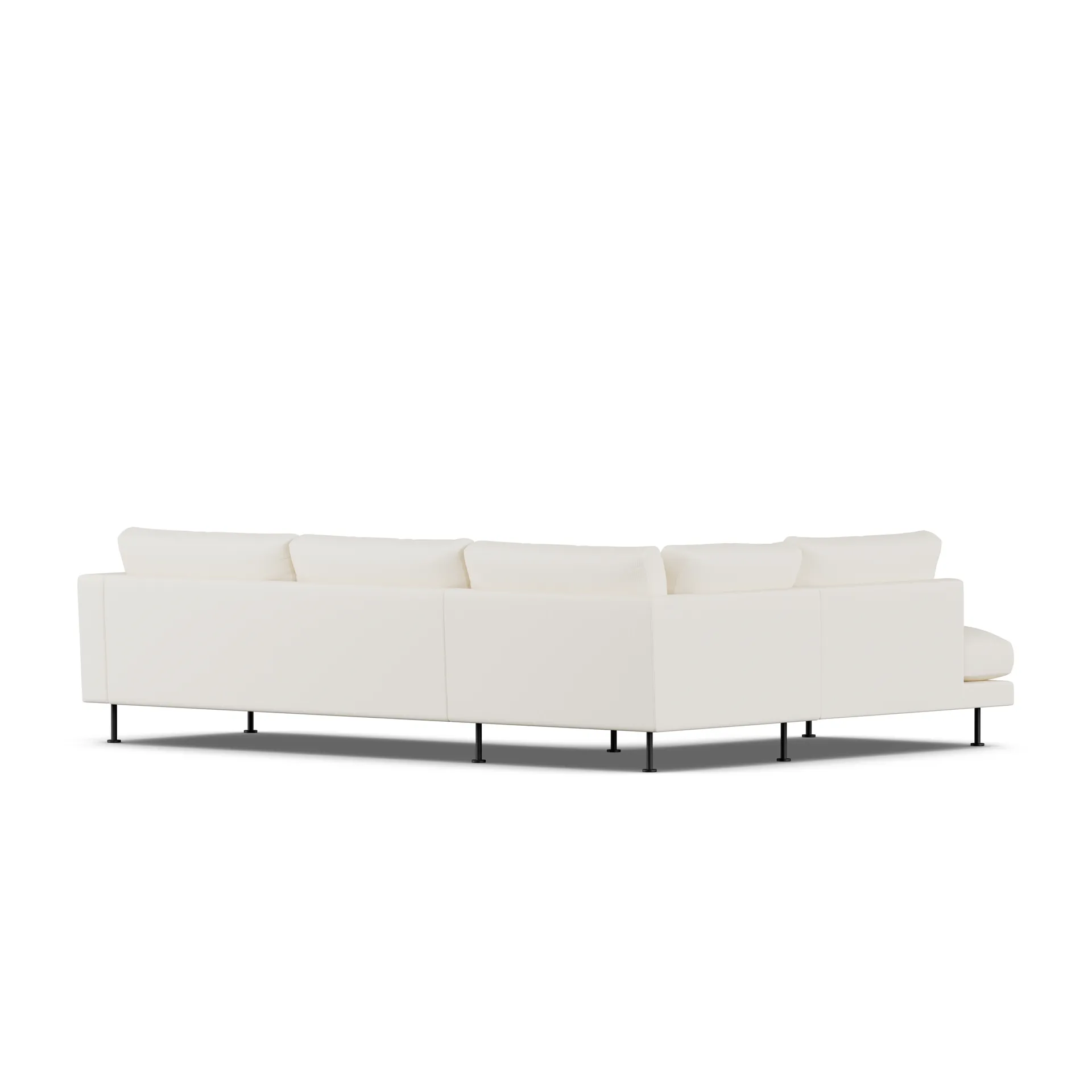 Bredhult sofa, Jump Off White 1954-svart stål, 3-seters A2 1898