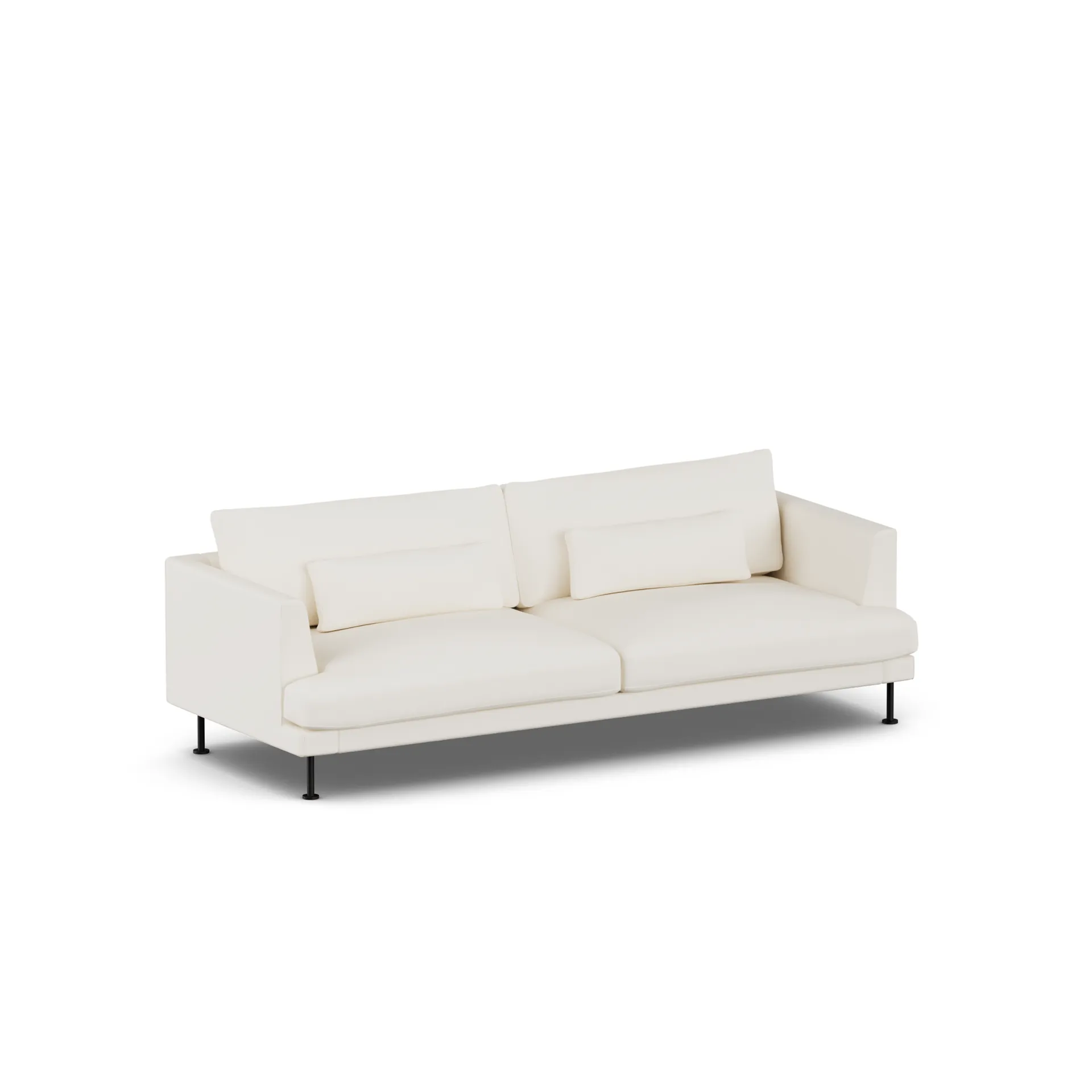 Bredhult sofa, Jump Off White 1954-svart stål, 3-seters 1898