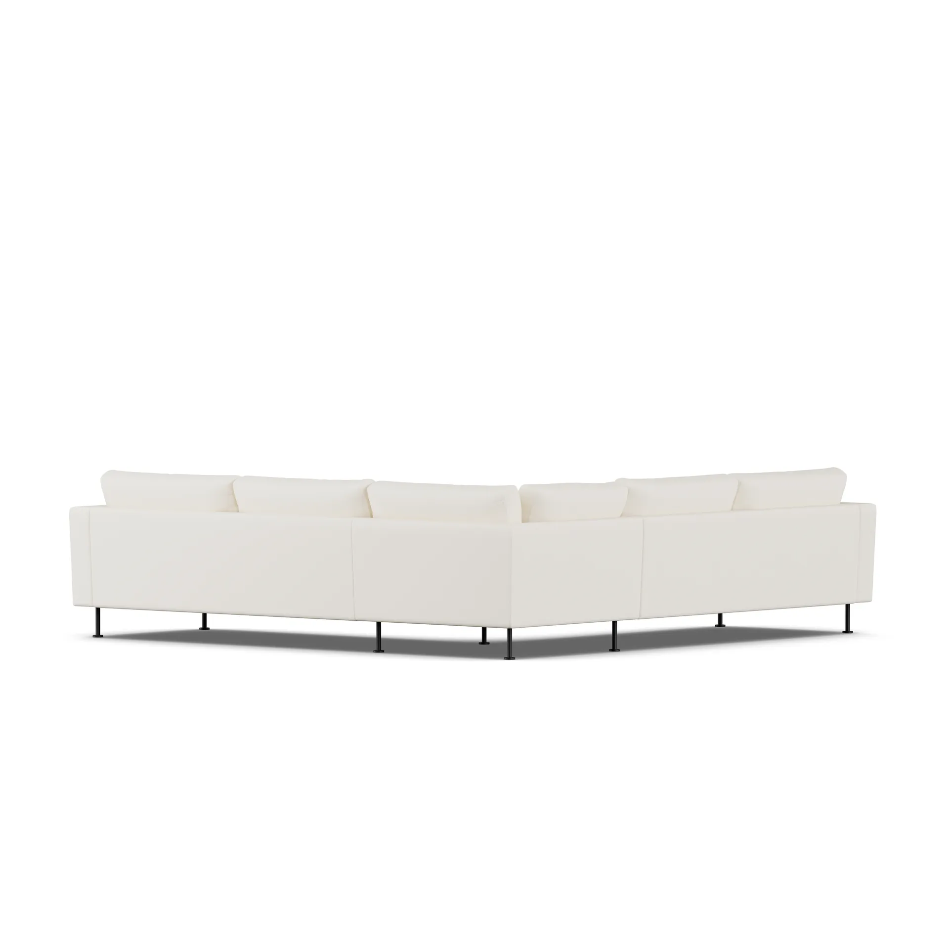 Bredhult sofa, Jump Off White 1954-svart stål, hjørnesofa F 1898