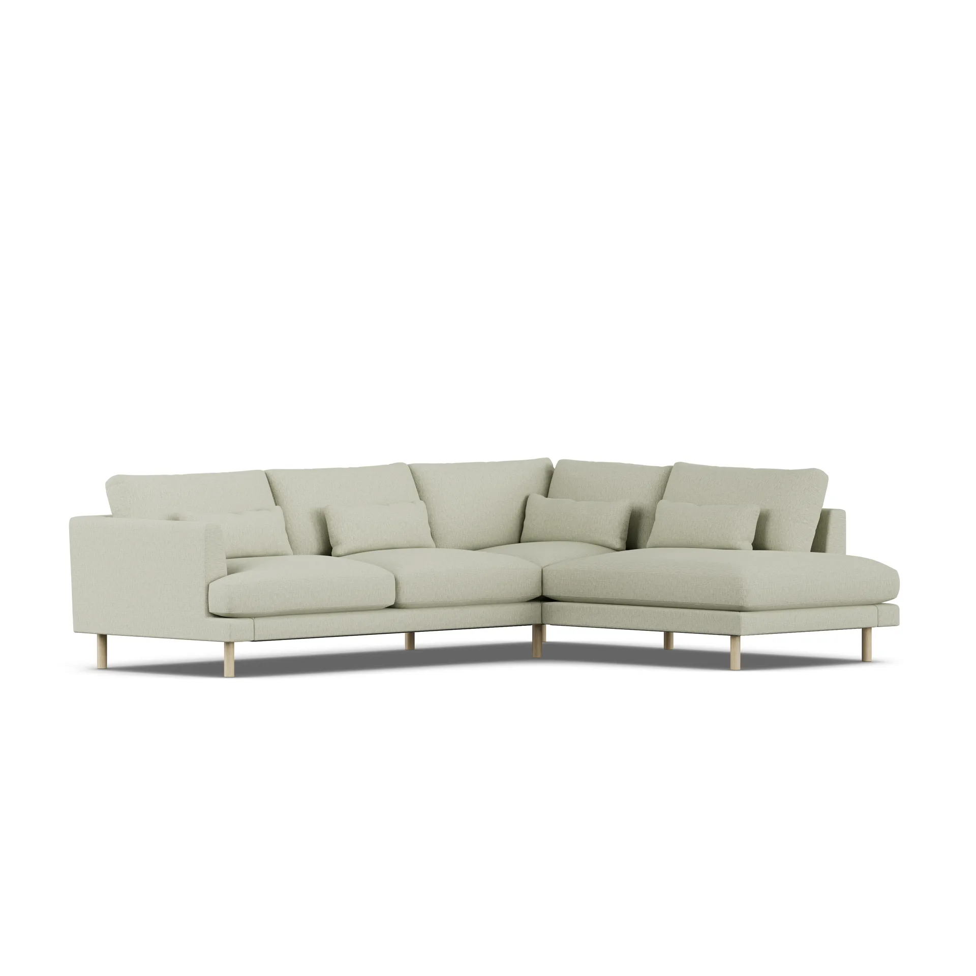 Bredhult sofa, Luiza Beige 3981-hvitoljet eik, 3-seters A1 1898