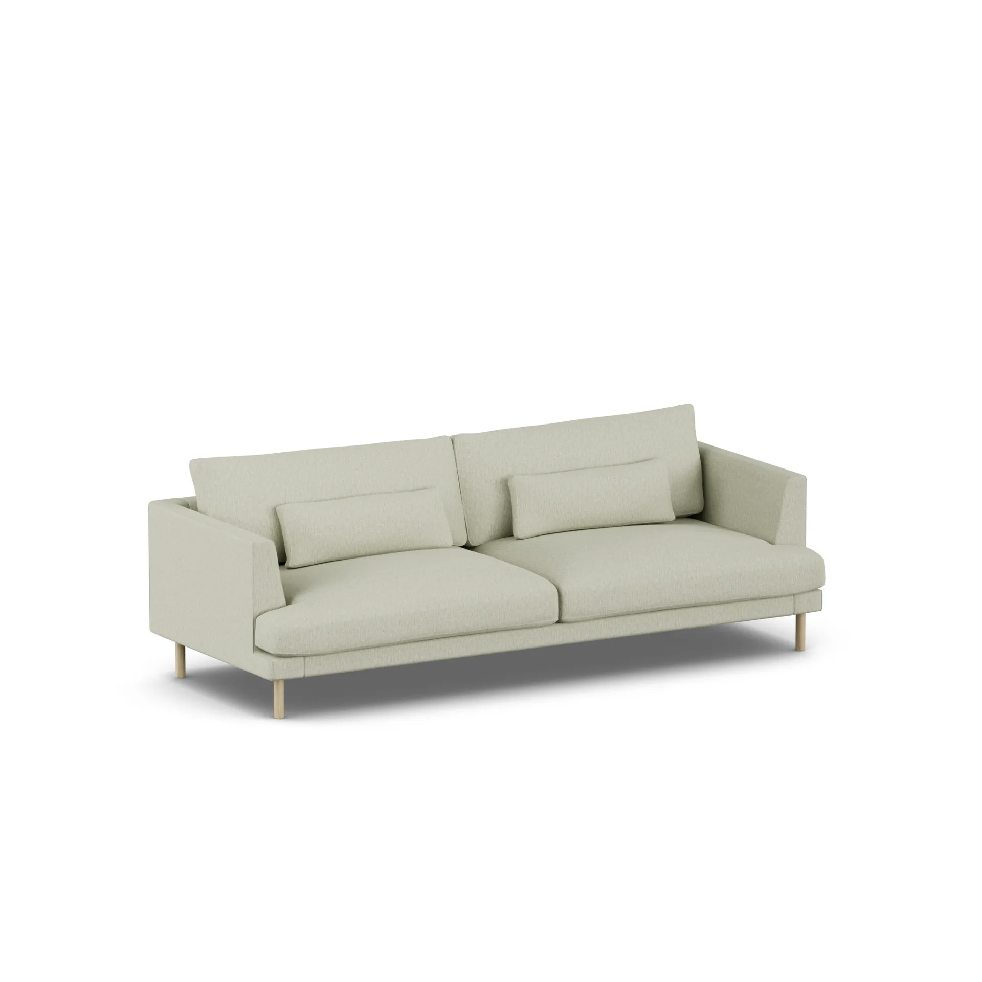 Bredhult sofa, Luiza Beige 3981-hvitoljet eik, 3-seters 1898