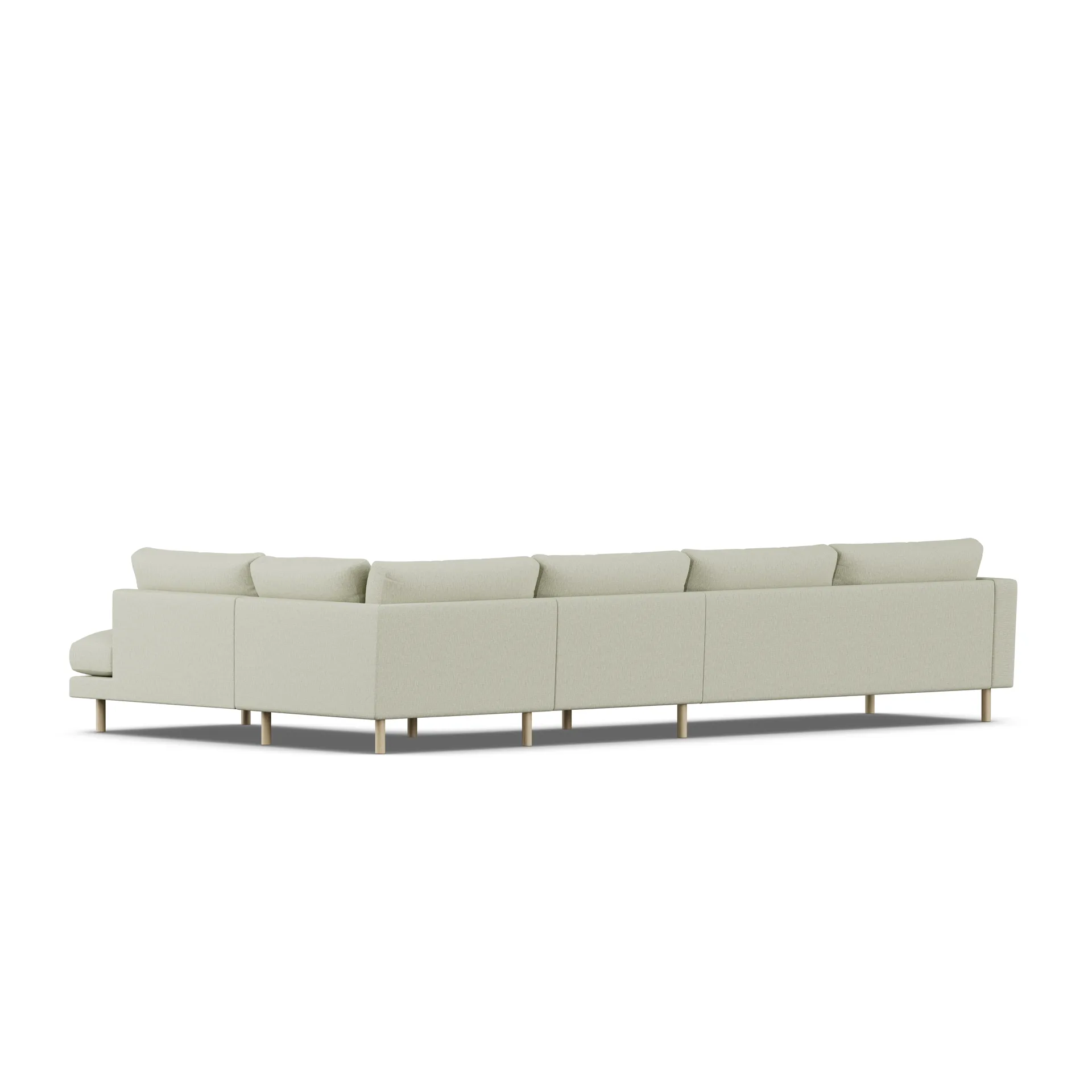 Bredhult sofa, Luiza Beige 3981-hvitoljet eik, 4-seters B1 1898