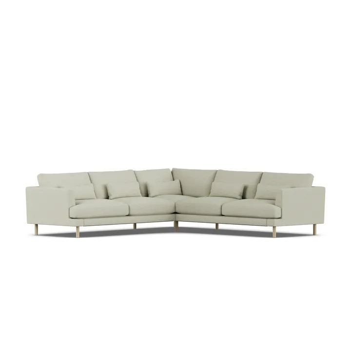 Bredhult sofa - Luiza Beige 3981-hvitoljet eik, hjørnesofa F - 1898