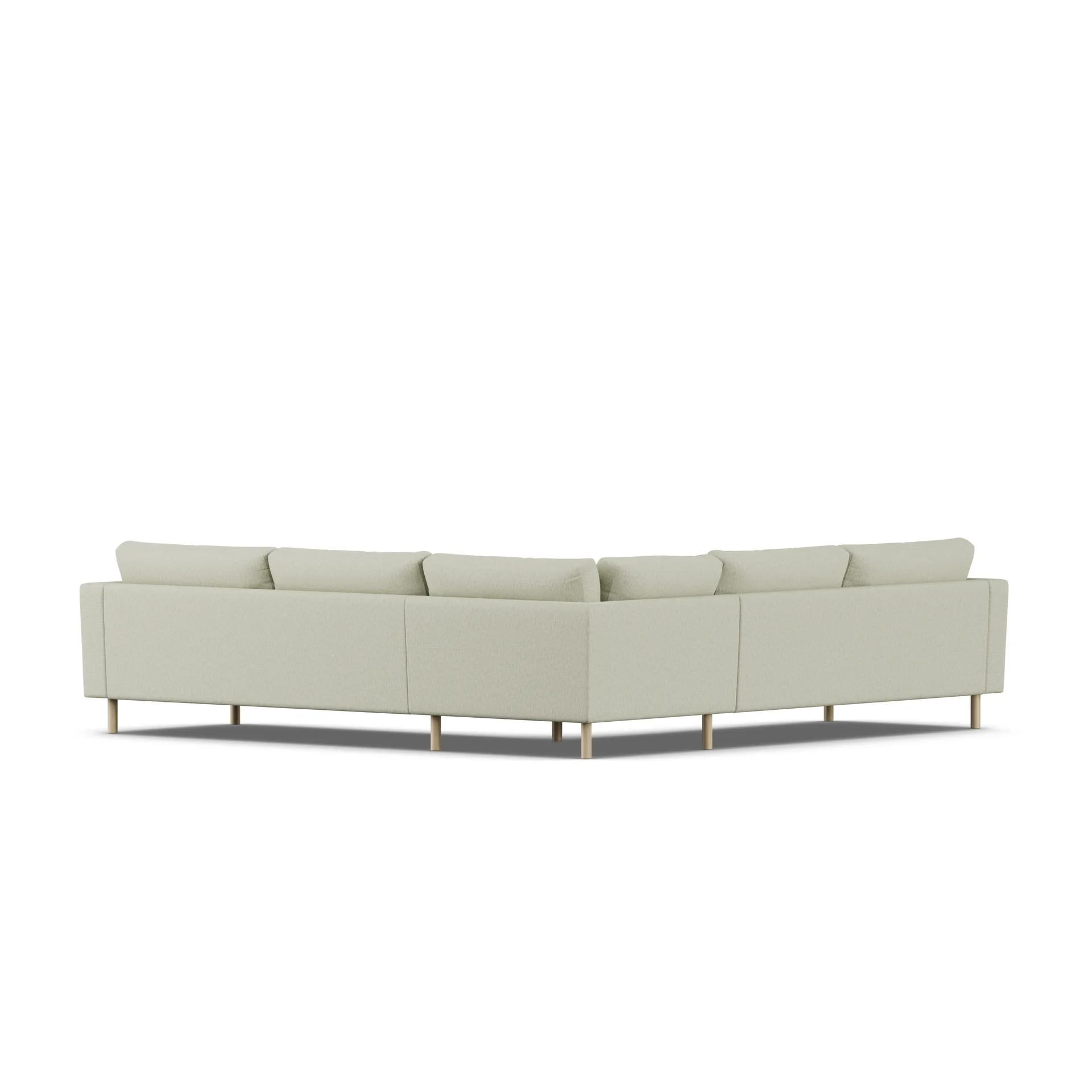 Bredhult sofa, Luiza Beige 3981-hvitoljet eik, hjørnesofa F 1898