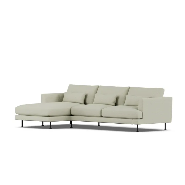 Bredhult sofa - Luiza Beige 3981-svart stål, 2,5-seters C2 - 1898