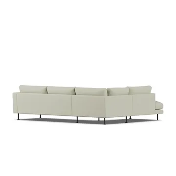Bredhult sofa - Luiza Beige 3981-svart stål, 3-seters A2 - 1898