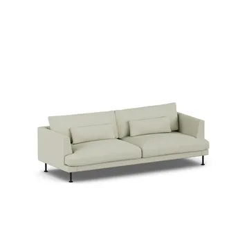 Bredhult sofa - Luiza Beige 3981-svart stål, 3-seters - 1898