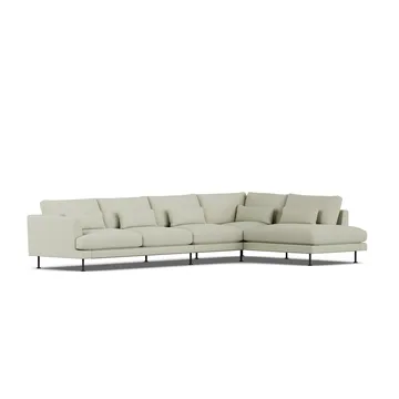 Bredhult sofa - Luiza Beige 3981-svart stål, 4-seters B1 - 1898