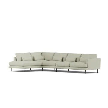 Bredhult sofa - Luiza Beige 3981-svart stål, 4-seters B2 - 1898