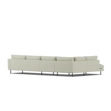 Bredhult sofa - Luiza Beige 3981-svart stål, 4-seters B2 - 1898