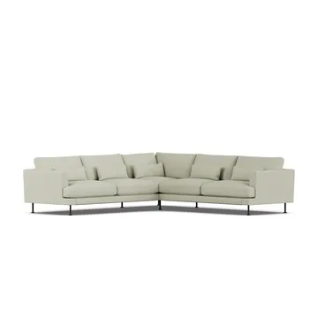 Bredhult sofa - Luiza Beige 3981-svart stål, hjørnesofa F - 1898