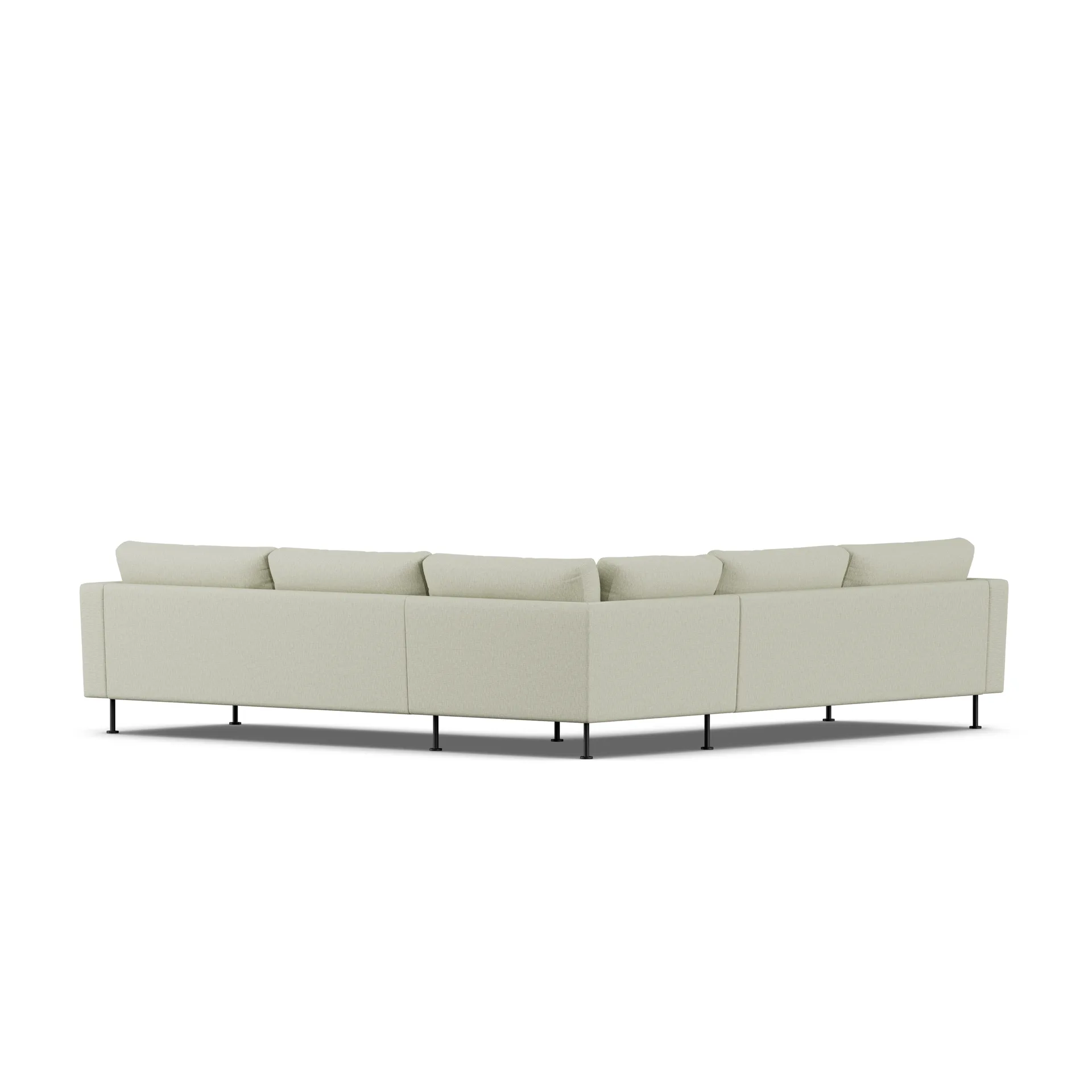 Bredhult sofa, Luiza Beige 3981-svart stål, hjørnesofa F 1898