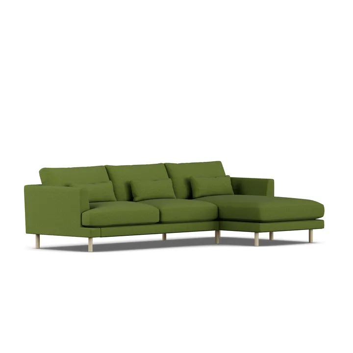 Bredhult sofa - Luiza Green 3975-hvitoljet eik, 2,5-seters C1 - 1898