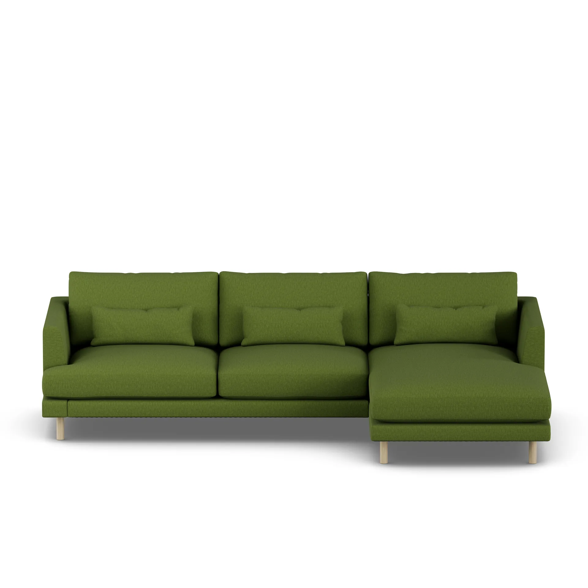 Bredhult sofa, Luiza Green 3975-hvitoljet eik, 2,5-seters C1 1898