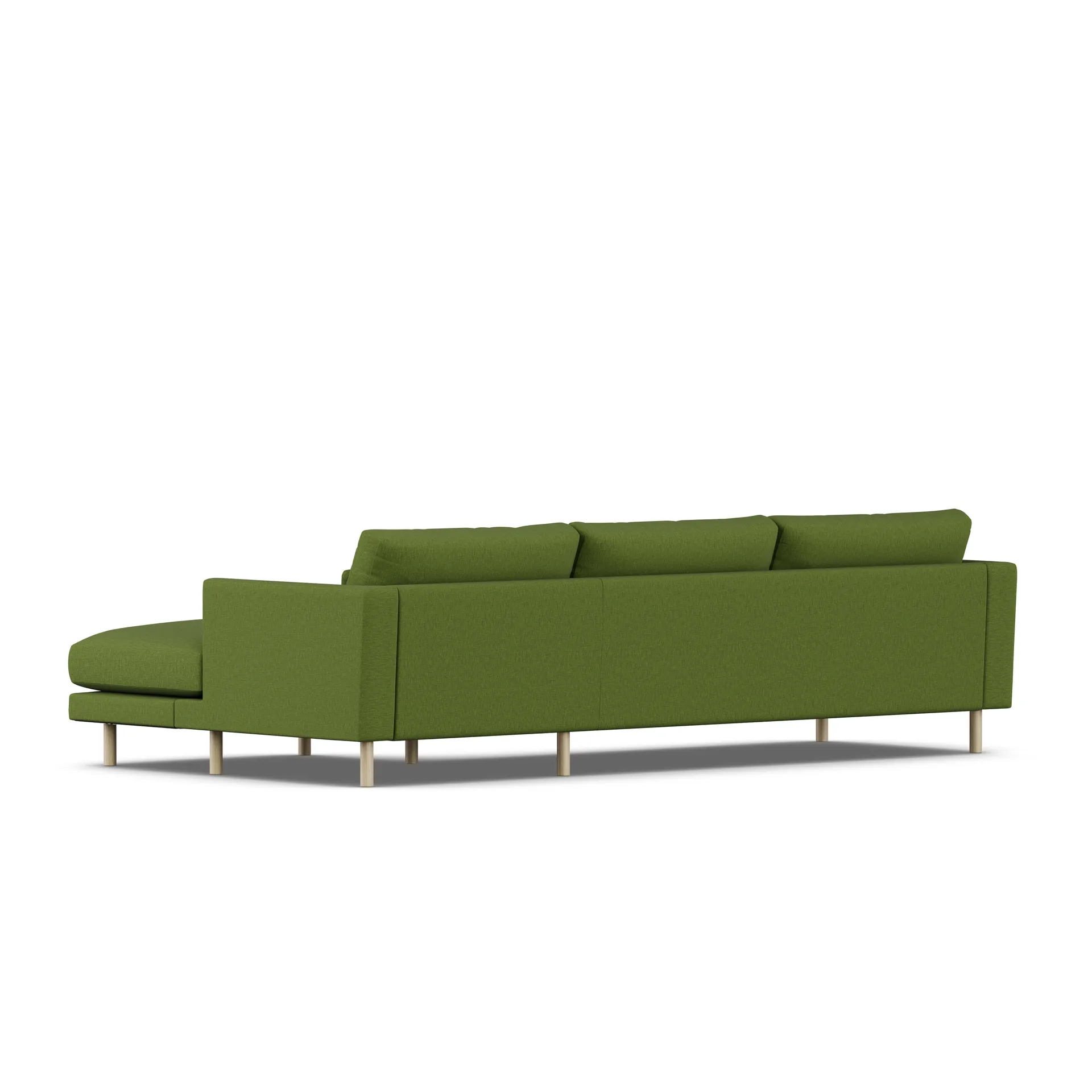 Bredhult sofa, Luiza Green 3975-hvitoljet eik, 2,5-seters C1 1898