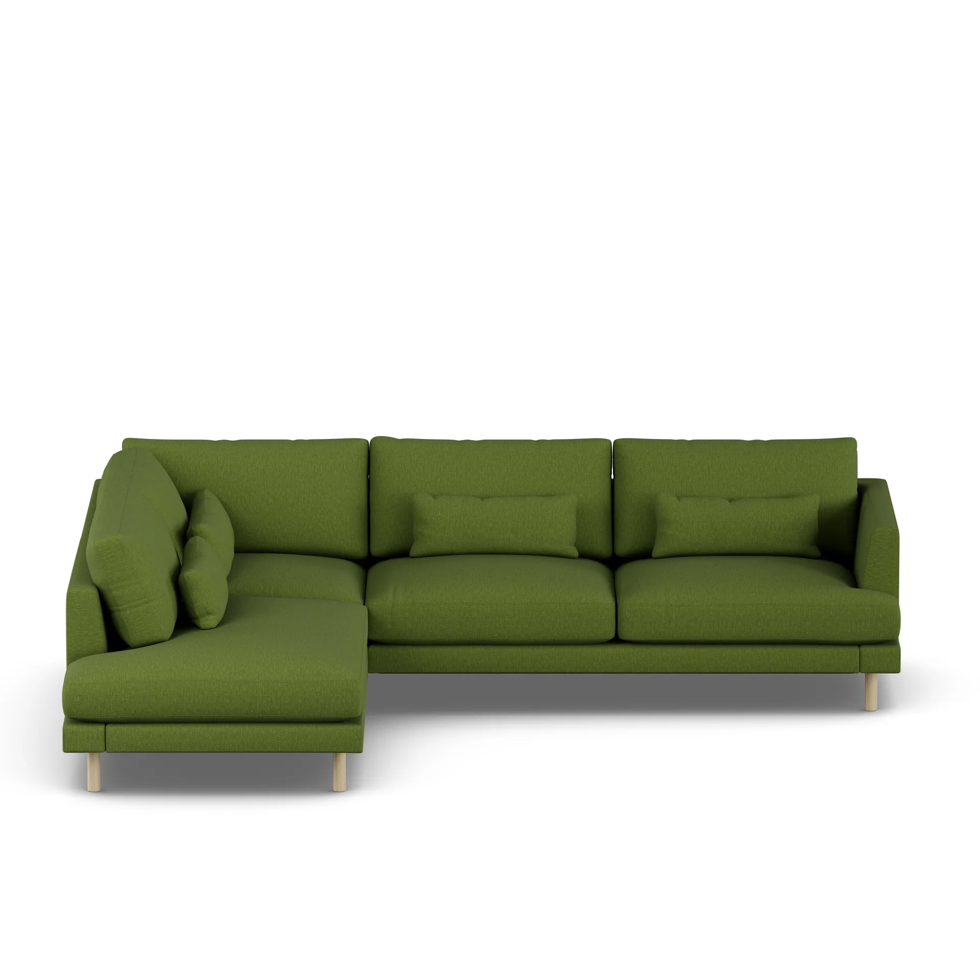 Bredhult sofa, Luiza Green 3975-hvitoljet eik, 3-seters A2 1898